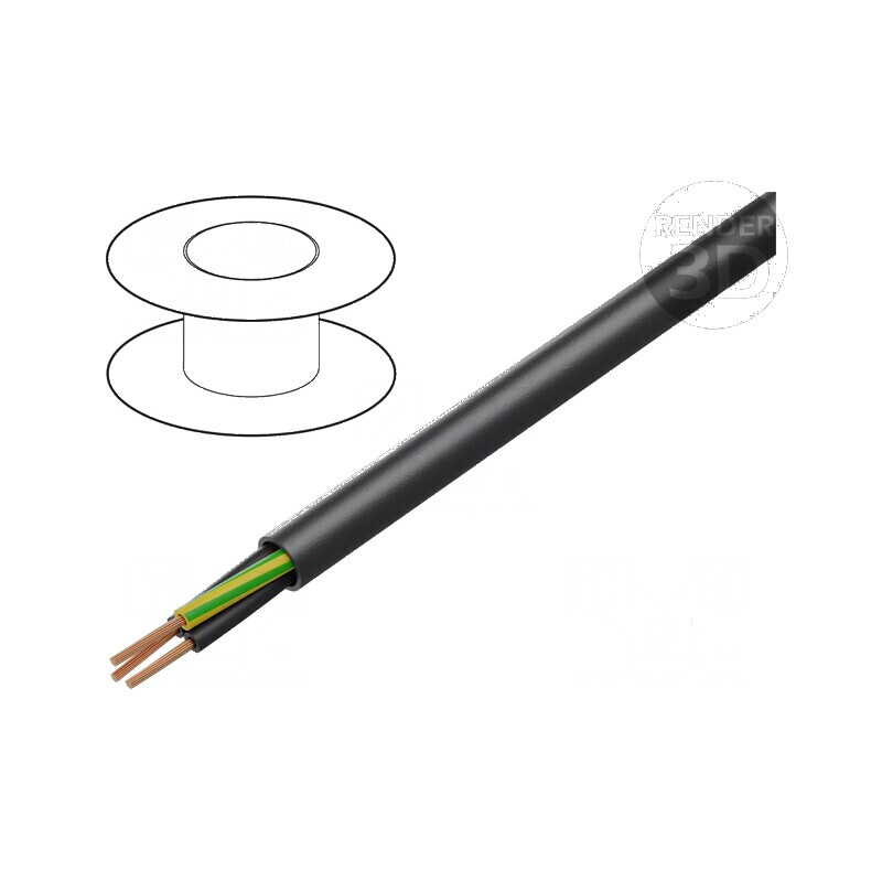 Cablu POWER 1000-YFR 3G1mm2 PVC negru 600V 1000V | Electronic-mag.ro | Componente Electronice