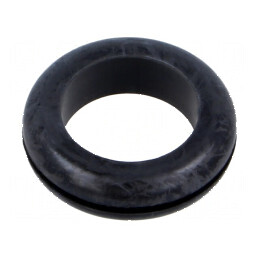 Manşon negru pentru montaj Ø 40mm, Ø 31mm, grosime panou max. 2mm | Electronic-mag.ro | Componente Electronice