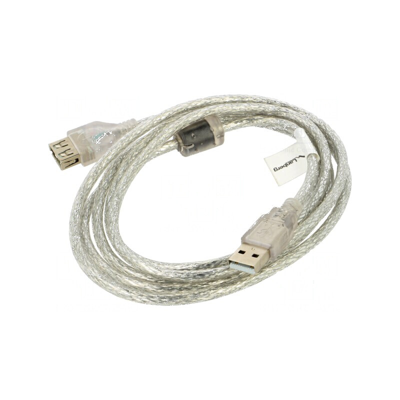 Cablu USB 2.0 A-A aurit 1,8m transparent | Electronic-mag.ro | Componente Electronice