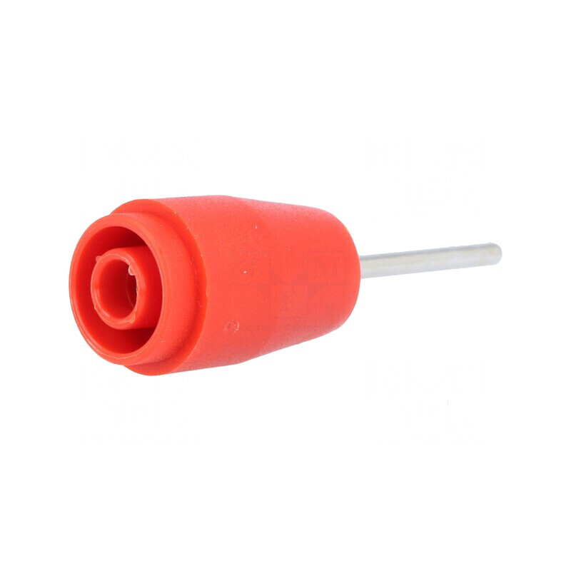 Conector banană 4mm soclu 25A 1kV roşie nichelat pentru PCB | Electronic-mag.ro | Componente Electronice