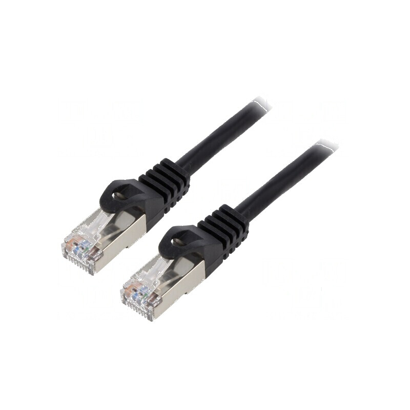 Cabluri patch F/UTP 6 litat CCA PVC negru 2m 26AWG | Electronic-mag.ro | Componente Electronice