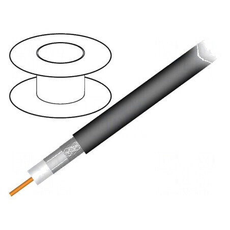 Cablu coaxial RG11 305m PVC negru 10,03mm | Electronic-mag.ro | Componente Electronice