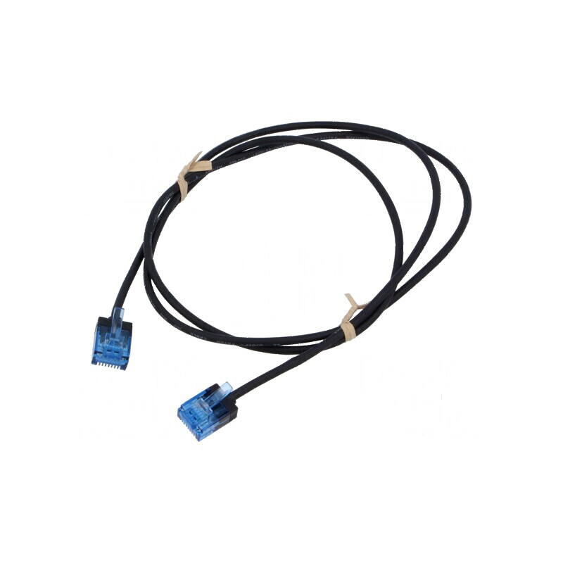 Cabluri patch U/UTP 6a Cu LSZH negru 1m 32AWG | Electronic-mag.ro | Componente Electronice