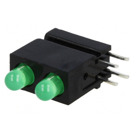 LED 3mm Verde 2 Diode 20mA 40° 10-20mcd | Electronic-mag.ro | Componente Electronice