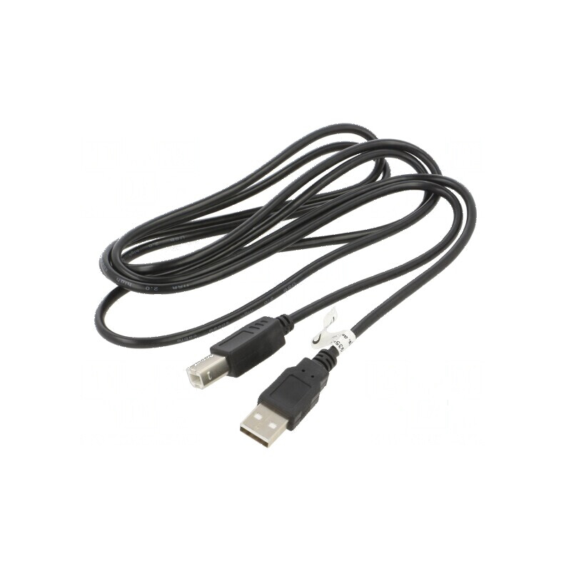 Cablu USB 2.0 A la B 1,8m negru Fire CCS PVC | Electronic-mag.ro | Componente Electronice