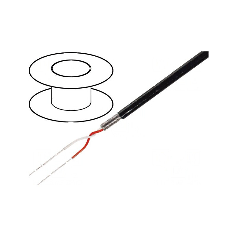 Cablu microfon 2x0,08mm2 negru cositorit OFC | Electronic-mag.ro | Componente Electronice