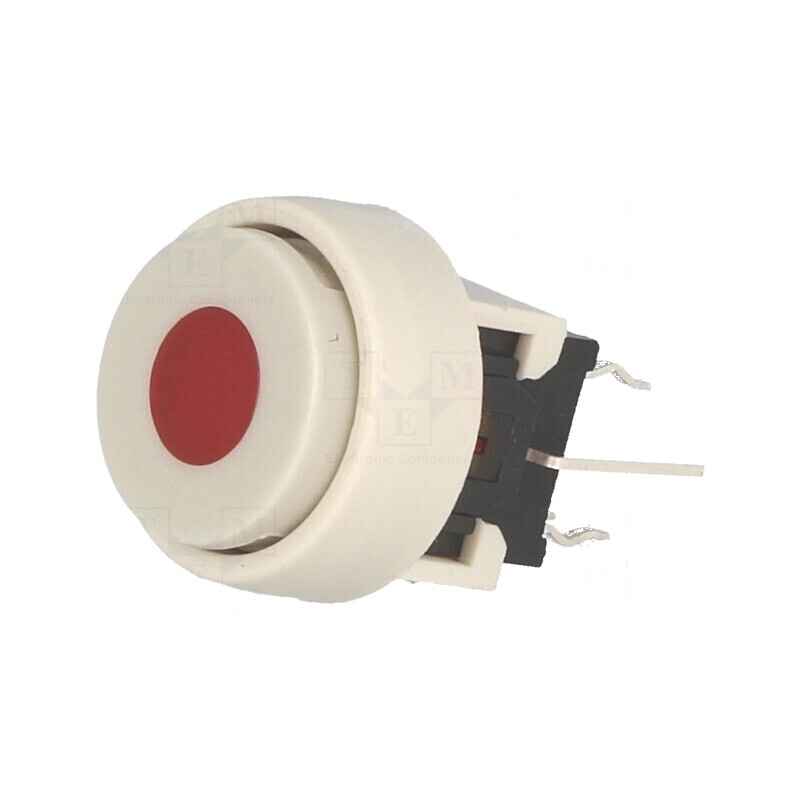 Comutator DPDT 0,1A/30VDC alb LED roșu THT | Electronic-mag.ro | Componente Electronice