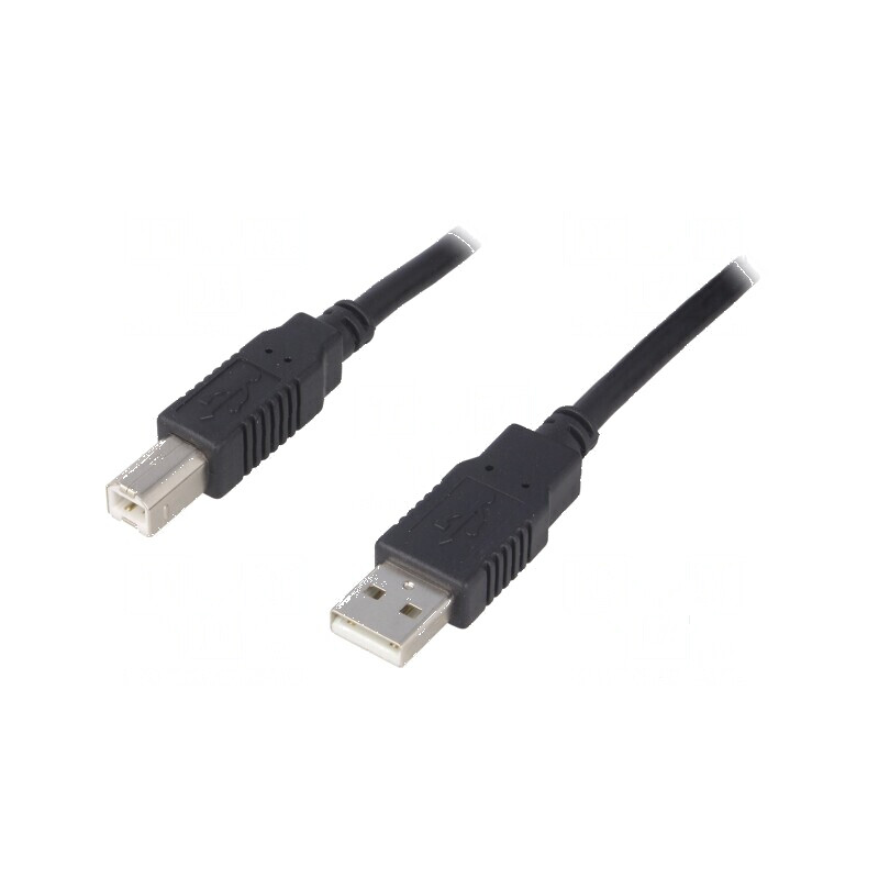 Cablu USB 2.0 A-B 1m negru CCA | Electronic-mag.ro | Componente Electronice