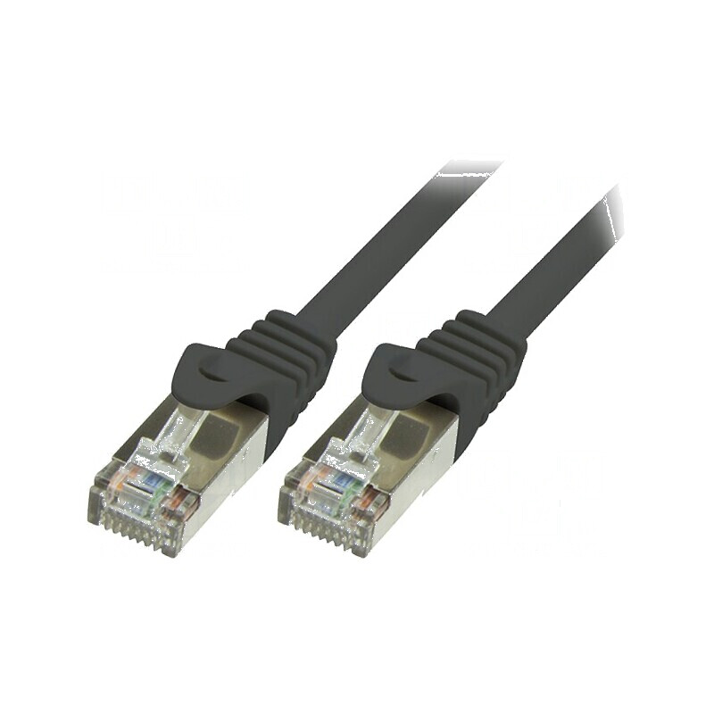 Cablaj Patch Cord F/UTP 6 litat CCA PVC negru 0,25m 26AWG | Electronic-mag.ro | Componente Electronice