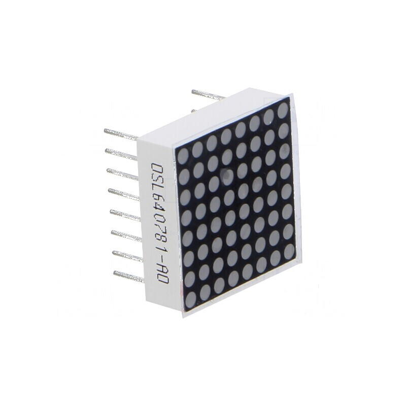 Afişaj LED matrice 8x8 portocalie 70mcd 20x20mm 2,1-2,5V | Electronic-mag.ro | Componente Electronice