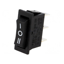 Rocker SP3T 3 Pozitii ON-OFF-ON 10A/250VAC Negru | Electronic-mag.ro | Componente Electronice