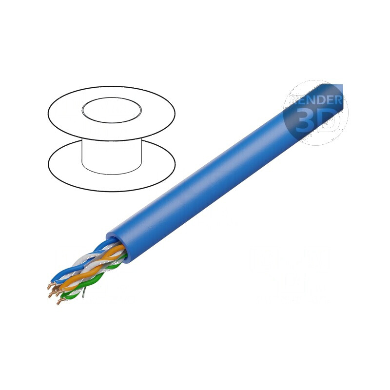 Cablu U/UTP 4x2x23AWG LSZH albastru 305m 72V | Electronic-mag.ro | Componente Electronice