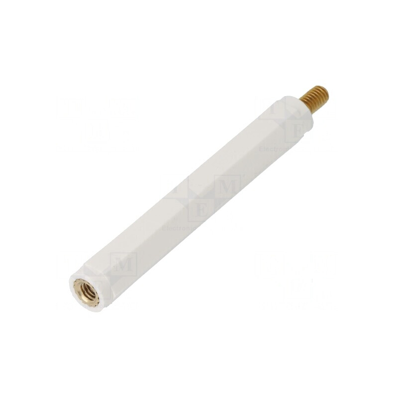 Bucșă izolantă M4 60mm UL94V-2 poliamidă | Electronic-mag.ro | Componente Electronice