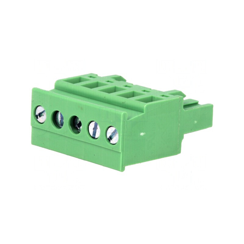 Regletă de conexiuni deconectabilă 5,08mm, 5 piste, unghi | Electronic-mag.ro | Componente Electronice