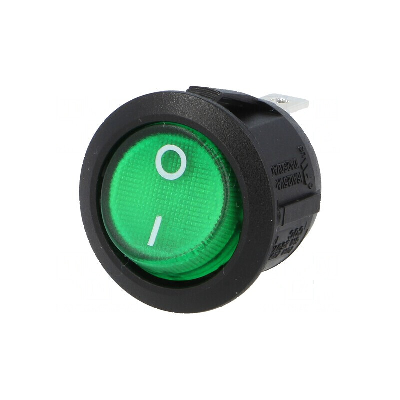 Rocker Switch SPST 10A 250VAC cu Neon Verde 230V | Electronic-mag.ro | Componente Electronice Rocker Switch SPST 10A 250VAC cu Neon Verde 230V | Electronic-mag.ro | Componente Electronice