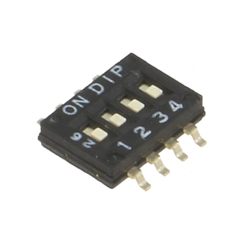 Comutator DIP-SWITCH 4 Secţiuni ON-OFF 0,1A/50VDC SMT | Electronic-mag.ro | Componente Electronice Comutator DIP-SWITCH 4 Secţiuni ON-OFF 0,1A/50VDC SMT | Electronic-mag.ro | Componente Electronice