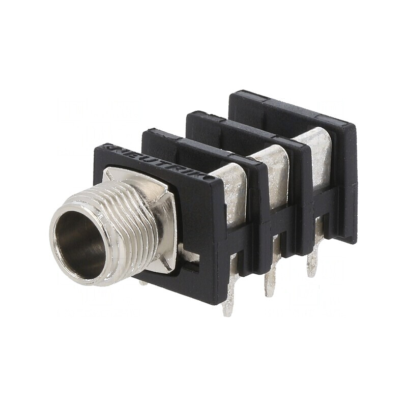 Conector Jack 6,3mm soclu mamă unghi 90° THT | Electronic-mag.ro | Componente Electronice