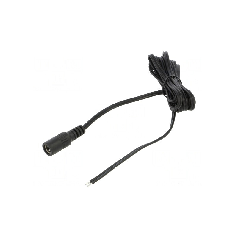 Cablu DC 5,5/2,1 2x0,5mm2 soclu drept negru și gri | Electronic-mag.ro | Componente Electronice