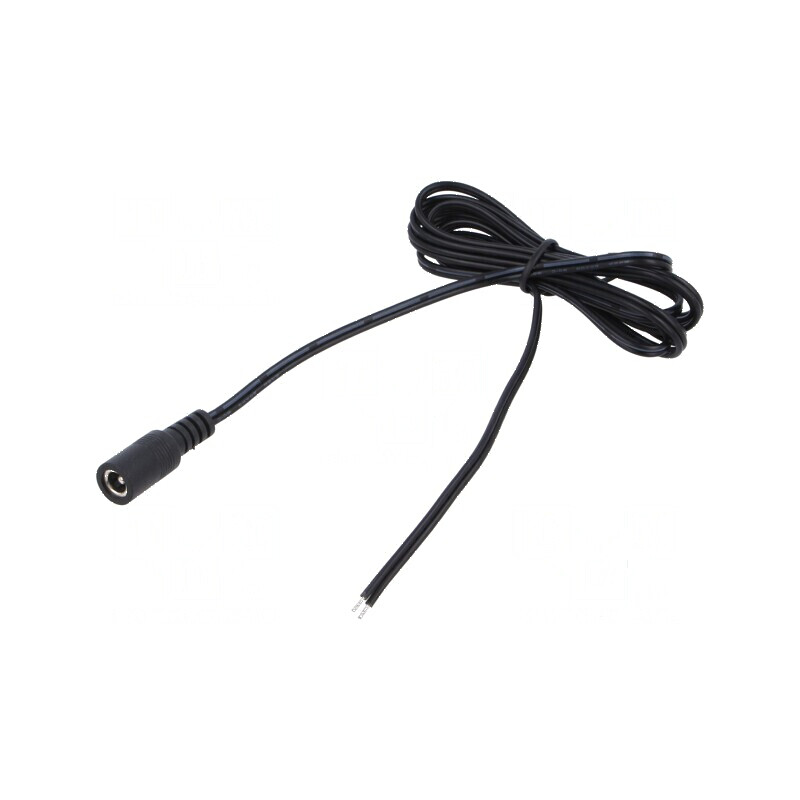 Cablu DC 2x0,5mm2 5,5/2,5 soclu drept negru/gri | Electronic-mag.ro | Componente Electronice