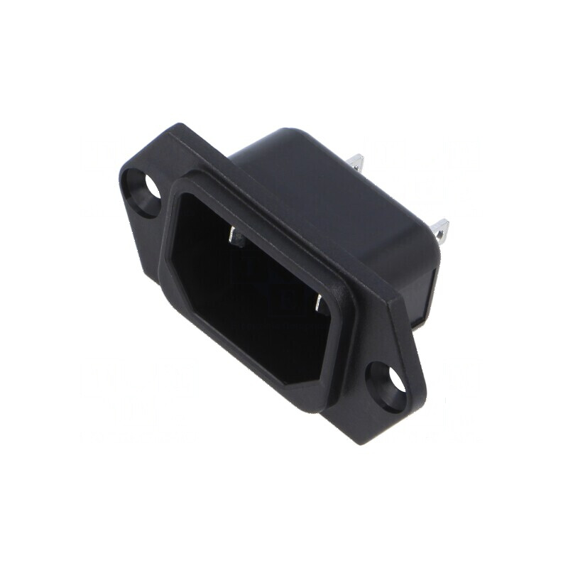 Conector alimentare AC soclu tată 10A 250VAC IEC 60320 C18 | Electronic-mag.ro | Componente Electronice