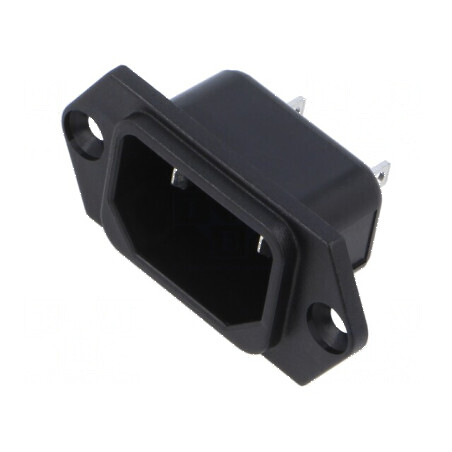 Conector alimentare AC soclu tată 10A 250VAC IEC 60320 C18 | Electronic-mag.ro | Componente Electronice