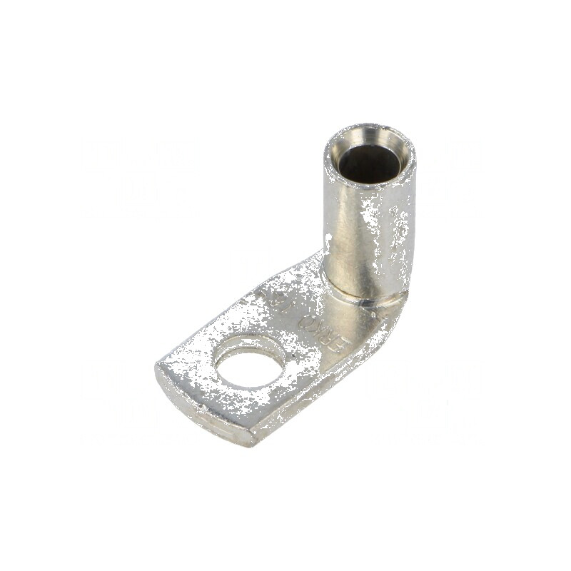 Vârf inelar tubular M6 16mm2 crimpat cablu unghi 90° | Electronic-mag.ro | Componente Electronice