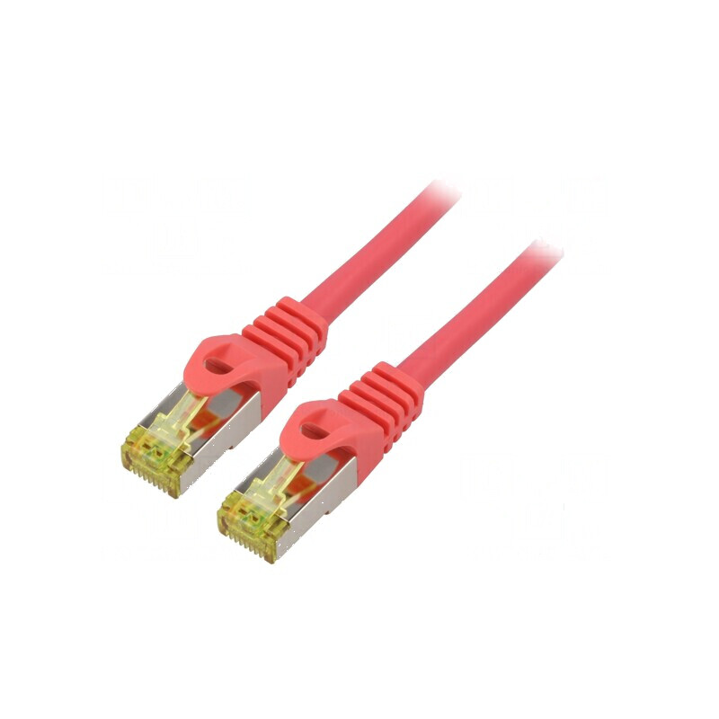 Cablu Patch S/FTP 6a LSZH roșu 0,5m 27AWG | Electronic-mag.ro | Componente Electronice