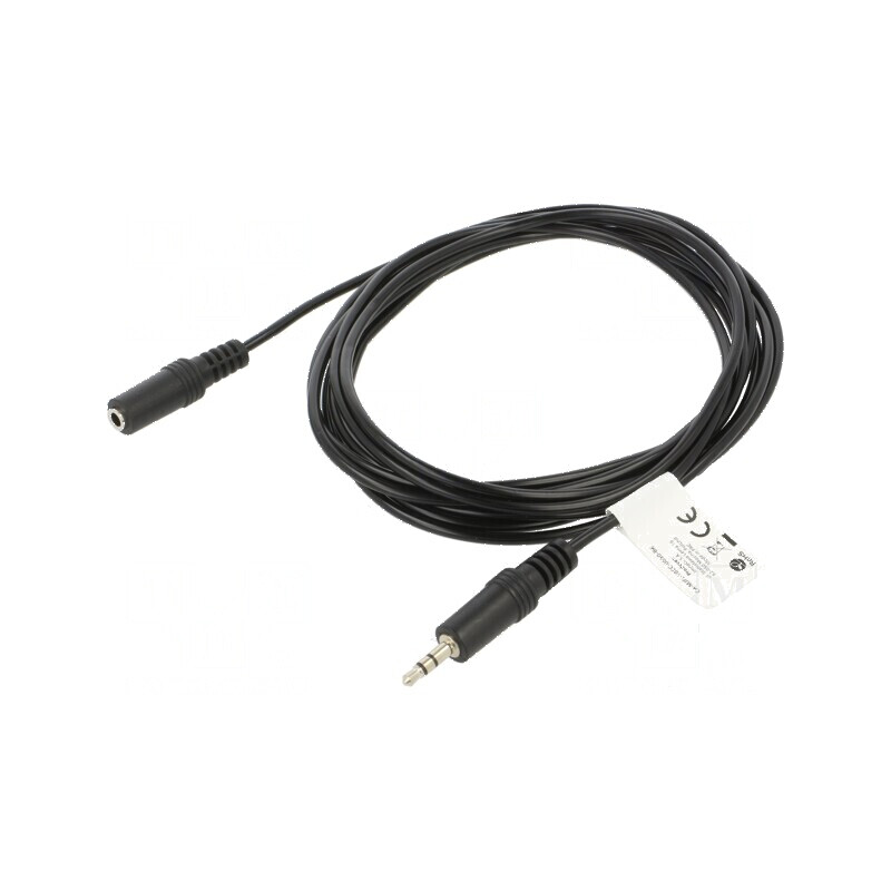 Cablu Jack 3,5mm 3pin soclu-mufă 3m negru | Electronic-mag.ro | Componente Electronice