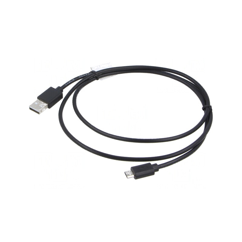 Cablu USB 2.0 A la Micro B 1m Negru Aurit | Electronic-mag.ro | Componente Electronice