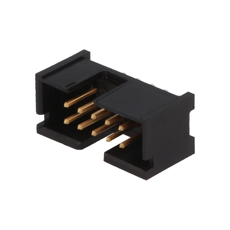 Conector IDC soclu tată 10 pini THT aurit 2,54mm negru | Electronic-mag.ro | Componente Electronice