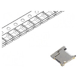 Conector microSD push-push SMT aur pentru carduri flash | Electronic-mag.ro | Componente Electronice