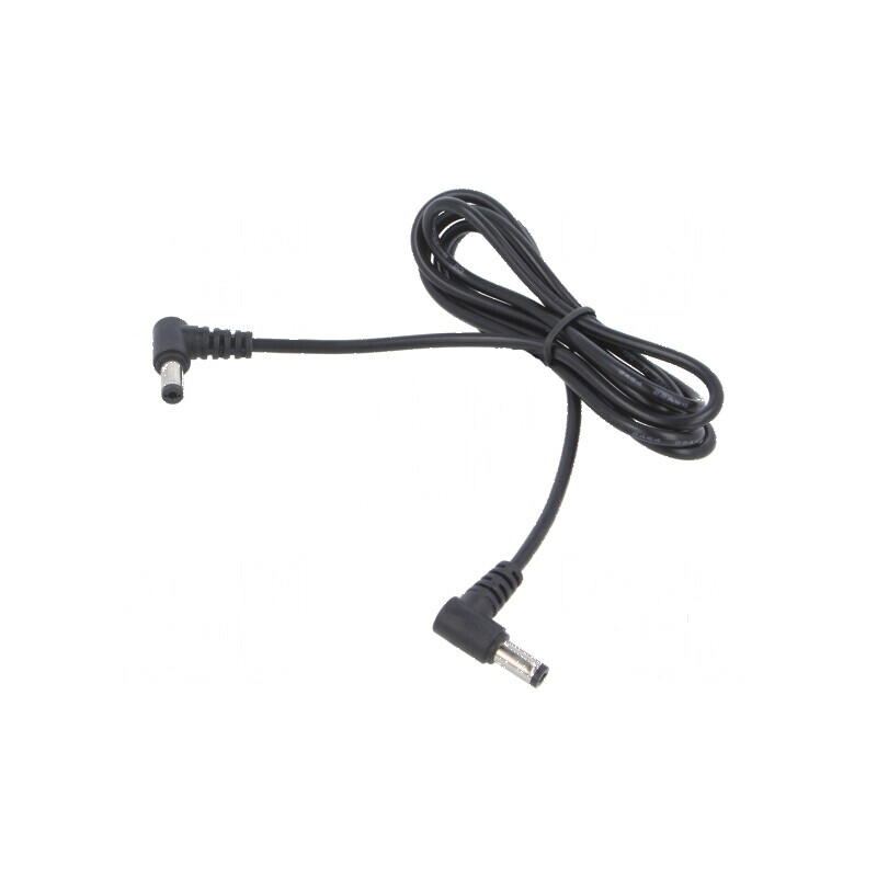 Cablu DC 5,5/2,1 mufe x2 drept negru 1,2m 2x0,5mm² | Electronic-mag.ro | Componente Electronice