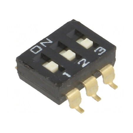 Comutator DIP-SWITCH 3 Secţiuni ON-OFF 0,025A 24VDC | Electronic-mag.ro | Componente Electronice