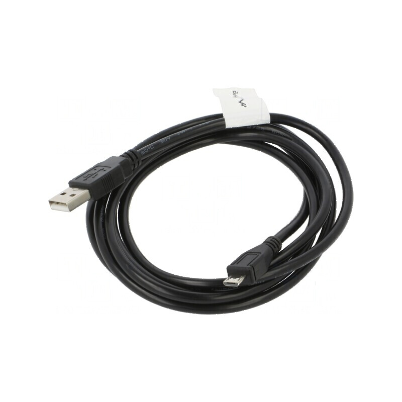 Cablu USB 2.0 A la micro B aurit 1,8m negru | Electronic-mag.ro | Componente Electronice