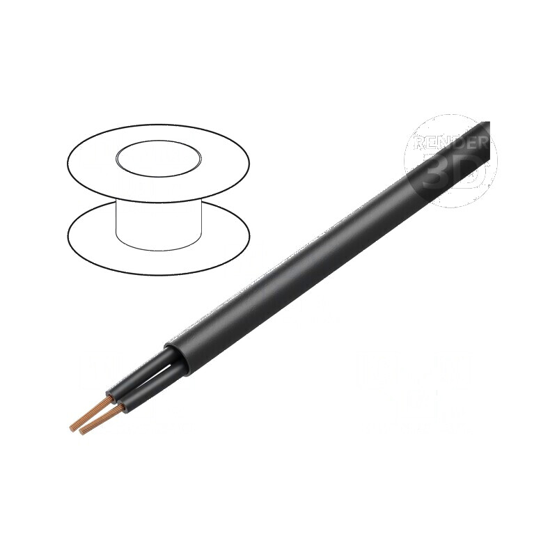 Cablu POWER 1000-YFR 2x1mm2 PVC negru 600V 1000V | Electronic-mag.ro | Componente Electronice