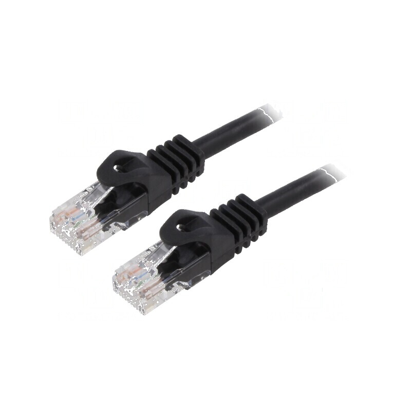 Patch cord U/UTP 6 litat CCA PVC negru 1,5m 26AWG | Electronic-mag.ro | Componente Electronice
