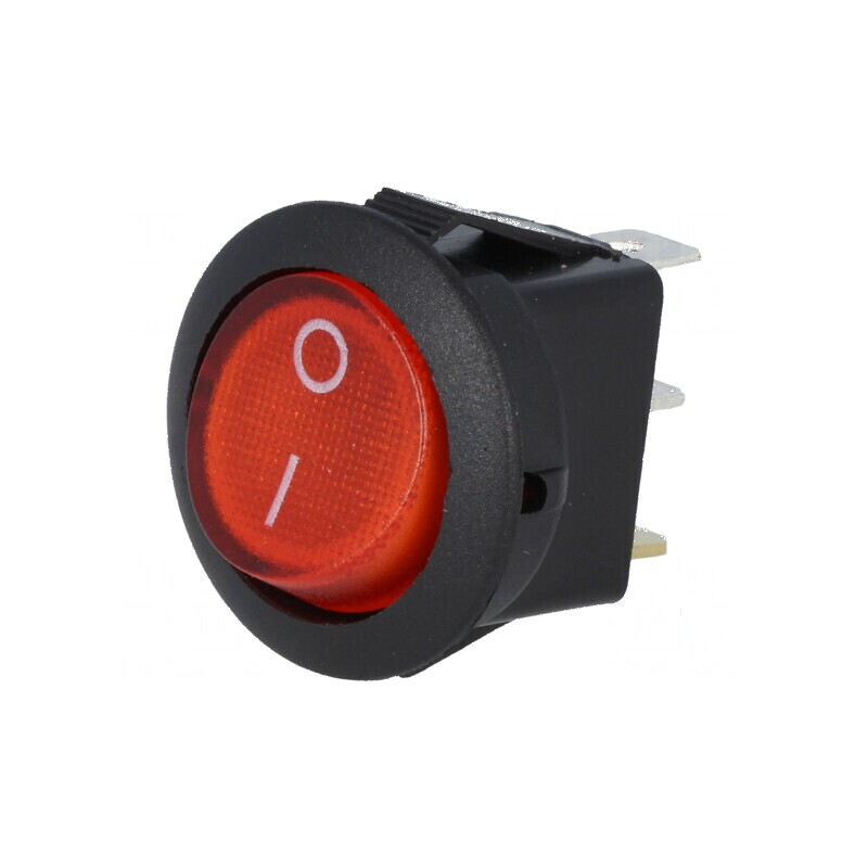 Rocker SPST ON-OFF 6,5A/250VAC cu lampă neon roșie | Electronic-mag.ro | Componente Electronice