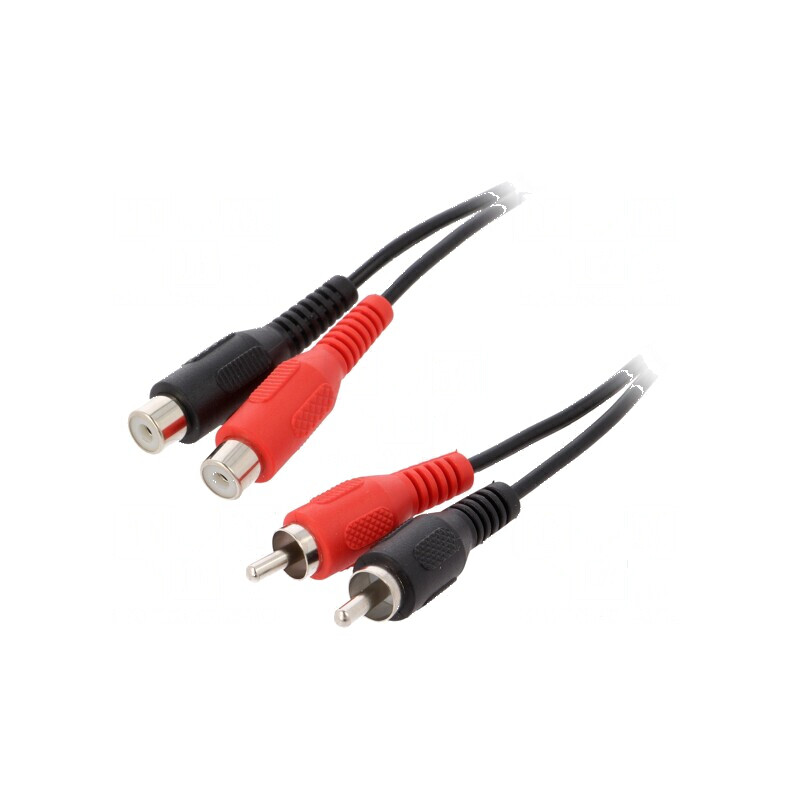 Cablu RCA 1,5m negru soclu x2 și mufă x2 | Electronic-mag.ro | Componente Electronice