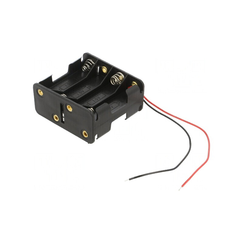 Suport baterii AA R6 cu 8 cabluri negre | Electronic-mag.ro | Componente Electronice