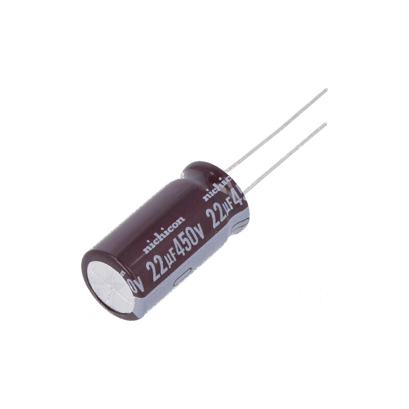 Condensator electrolitic THT 22uF 450VDC Ø12,5x25mm ±20% | Electronic-mag.ro | Componente Electronice