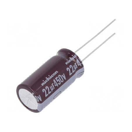Condensator electrolitic THT 22uF 450VDC Ø12,5x25mm ±20% | Electronic-mag.ro | Componente Electronice