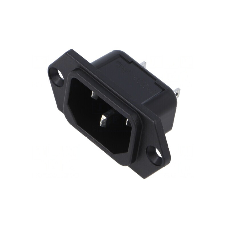 Conector alimentare AC soclu tată 10A 250VAC IEC 60320 IP40 | Electronic-mag.ro | Componente Electronice