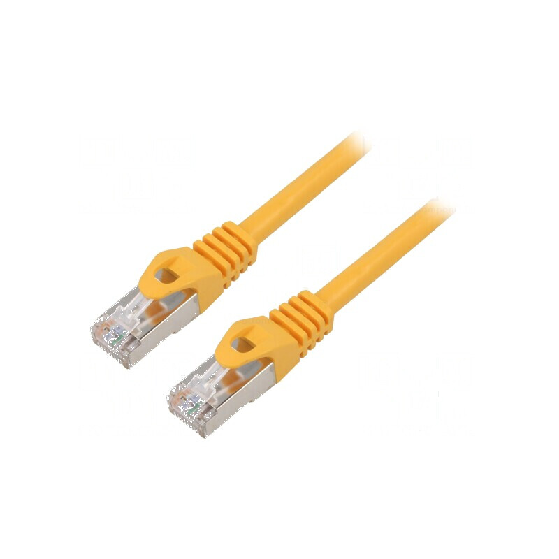 Patch cord F/UTP 6 litat CCA PVC galben 1m 26AWG | Electronic-mag.ro | Componente Electronice