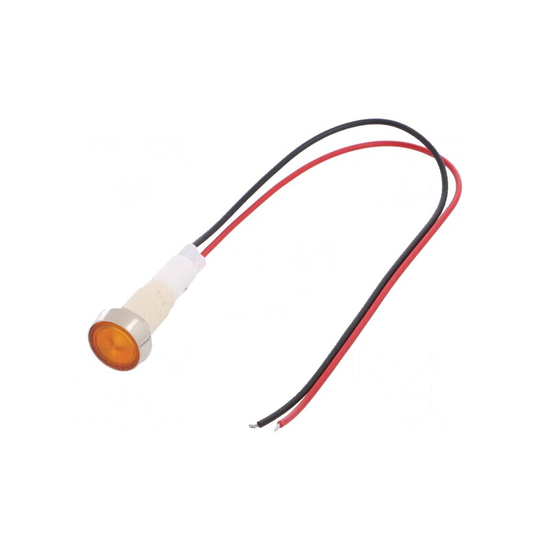 Lampă LED plată galbenă 12VDC 12VAC Ø10mm plastic | Electronic-mag.ro | Componente Electronice