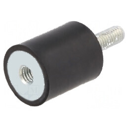 Atenuator de vibraţii M4 15mm gumă 20mm lungime 4mm înălţime 126N | Electronic-mag.ro | Componente Electronice