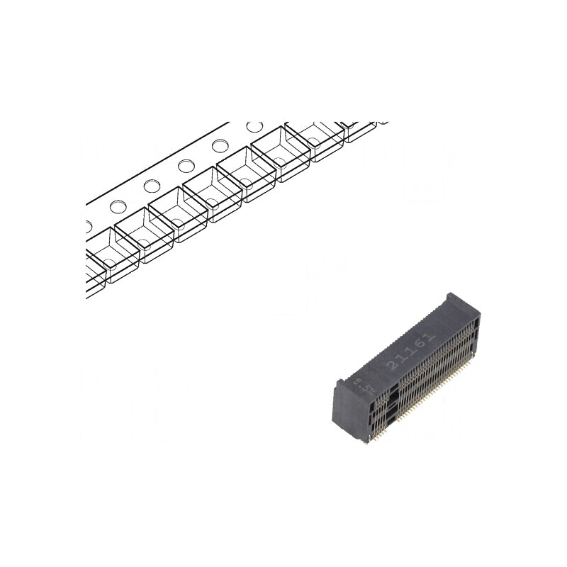 Conector M.2 NGFF orizontal SMT gold flash 67 pini 0,5A | Electronic-mag.ro | Componente Electronice