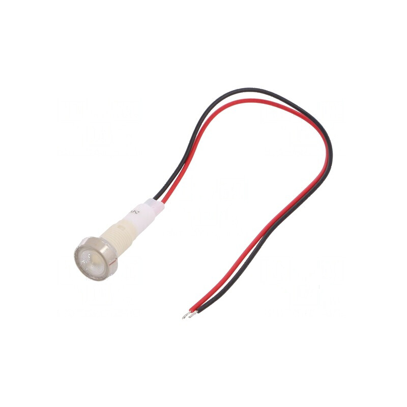 Lampă LED plată albă 24VDC 24VAC Ø10mm plastic | Electronic-mag.ro | Componente Electronice