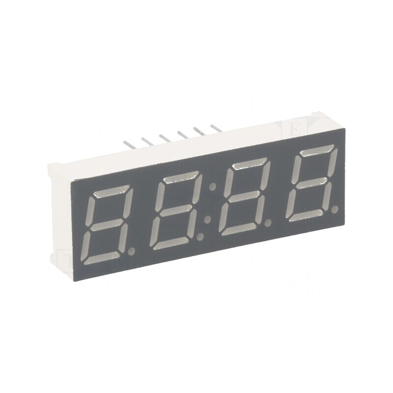 Afișaj LED 7 segmente 9,9mm roșu 4 caractere 30-60mcd | Electronic-mag.ro | Componente Electronice