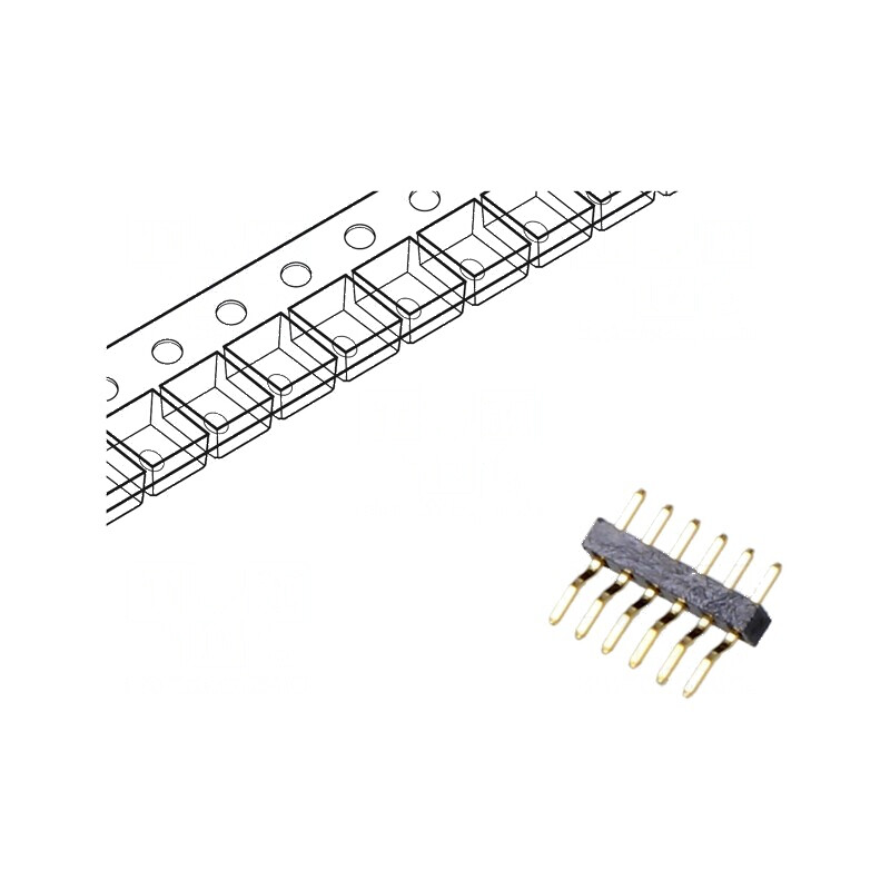 Conector şir pini tată 6 pini orizontale 1mm SMT | Electronic-mag.ro | Componente Electronice