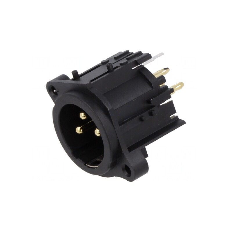 Conector XLR soclu tată 3 pini dreaptă pentru PCB cu înşurubare | Electronic-mag.ro | Componente Electronice